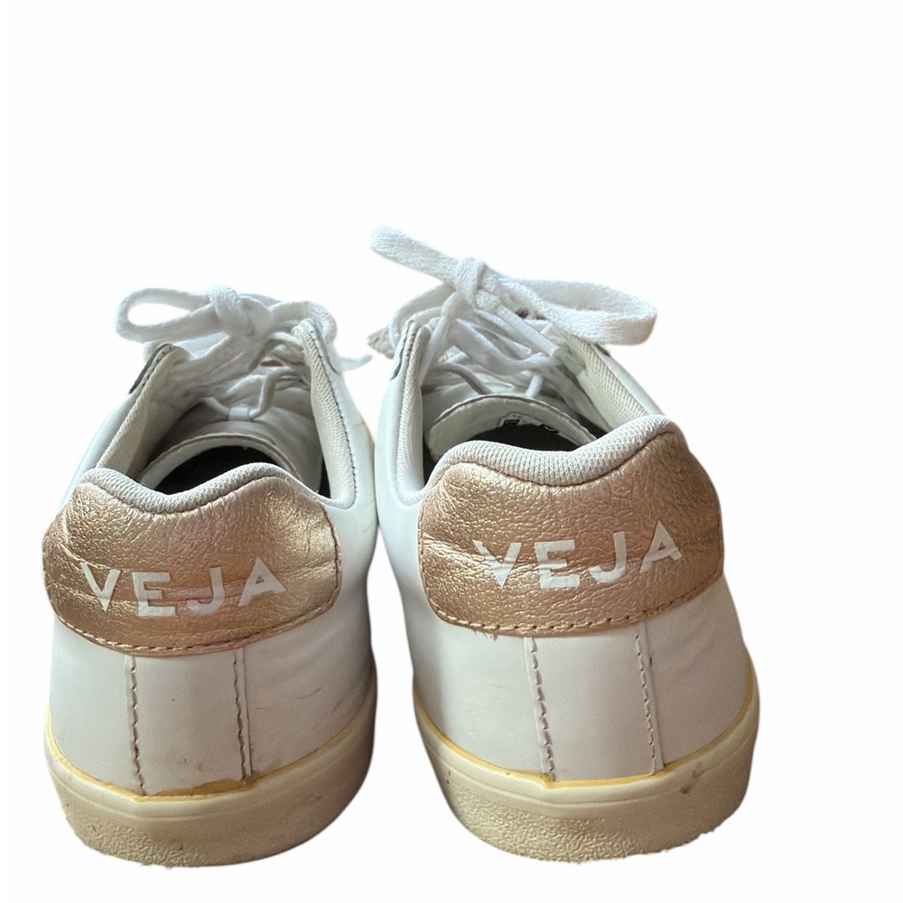 Veja Women's Cream and Gold Sneakers - Picture 2 of 2